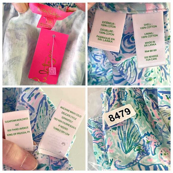 Lilly Pulitzer NEW Tamie Off The Shoulder Dress SZ XL Surf Blue Soleil It on Me - Picture 14 of 14